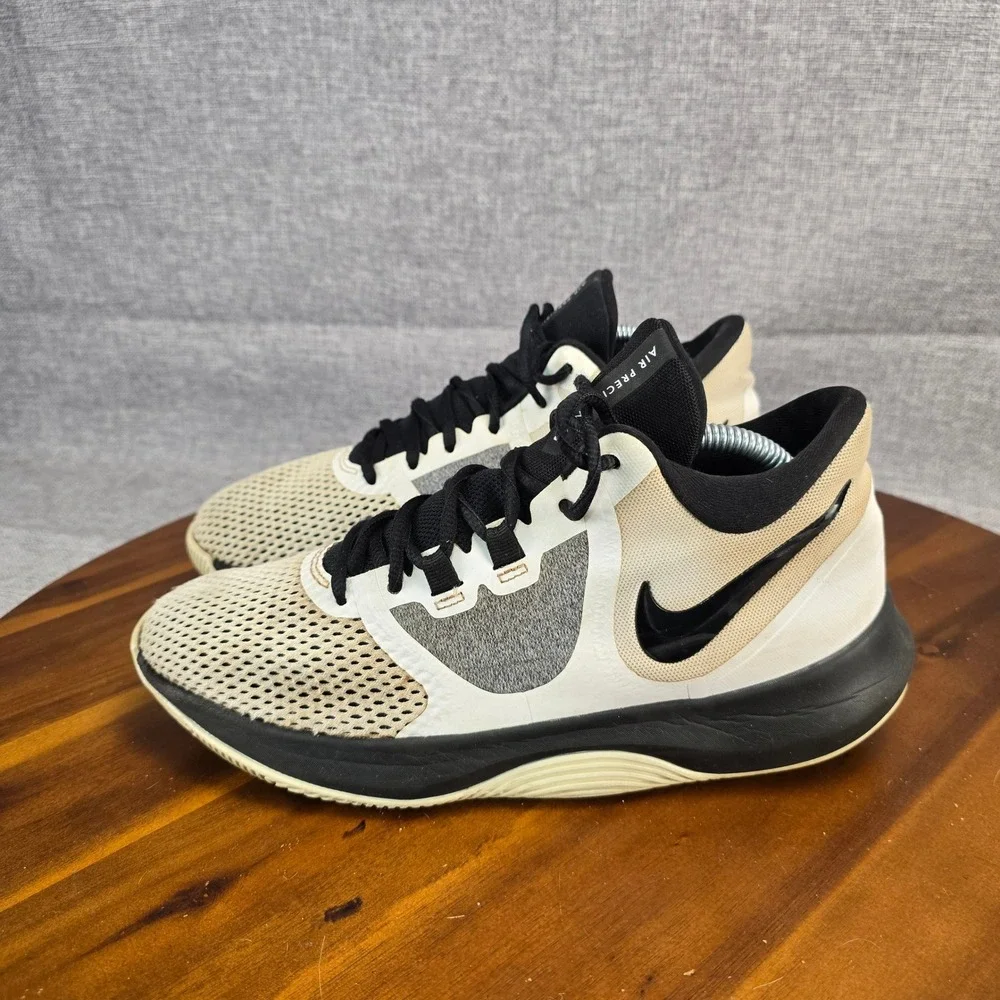 Nike Air Precision II Men's Basketball Shoes White Black Size‎ 7.5 AA7069-100